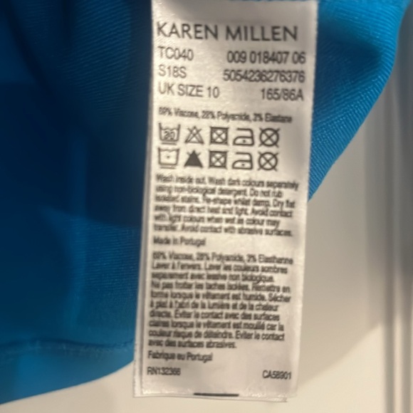 Karen Millen - Size US 6 / UK 10 - Blue V Neck Long Sleeve Top - Picture 5 of 6